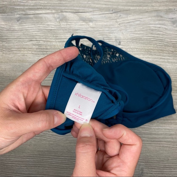 Xhilaration Halter Swimsuit Top Blue Large - Picture 4 of 5